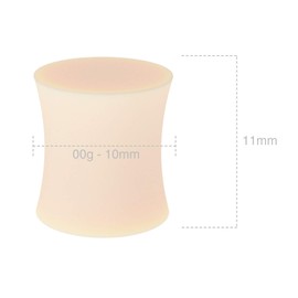Evonix 2pc 00g Rubber Flesh Skin Tone Colored Plugs Hiding Hide Invisible Retainer Silicone Ear Gauges 10mm