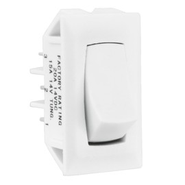 RecPro RV Single Pole Double Throw Rocker Switch | 20A 14V DC | On/On SPDT (White)