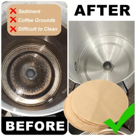 50pcs Percolator Coffee Filters Compatible with Hamilton Beach 45 Cup Urn, Wood Pulp Unbleached Pre-Punched Non-Reusable Disc Paper Coffee Filters for Home Party Office Catering