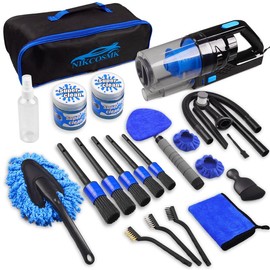 26Pcs Car Detailing Brush Set, Car Detailing Kit, Car Detailing Brushes, Car Cleaning Kit (without Drill), Car Windshield Cleaning Tool, Professional Car Care kit - Car Wash Brush kit for Interior Exterior Wheels:_20Pcs-With Bag