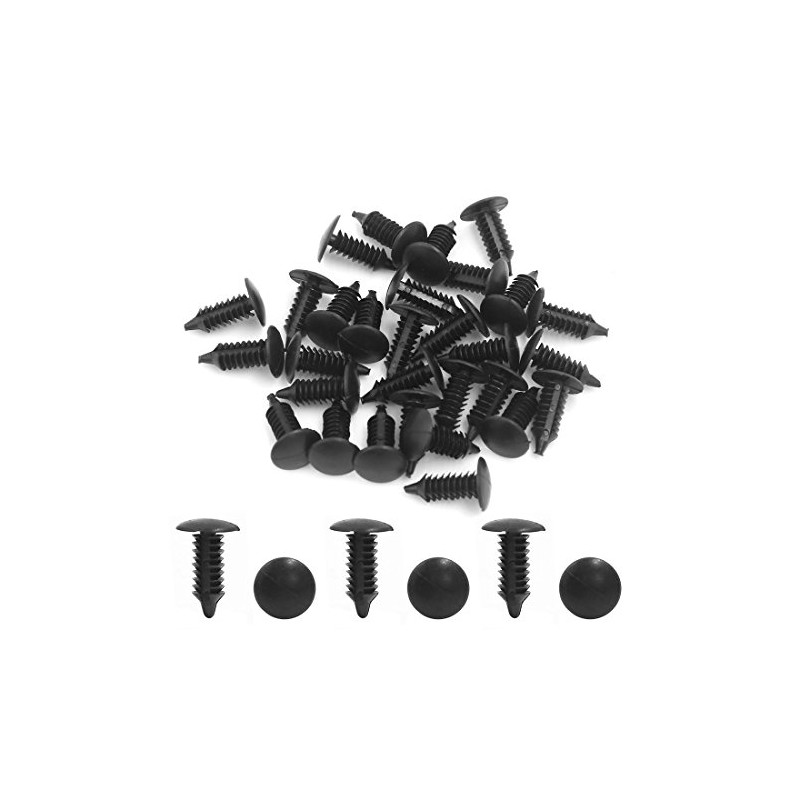 uxcell 30pcs Black Vehicle Car Plastic Rivets Trim Fastener Door