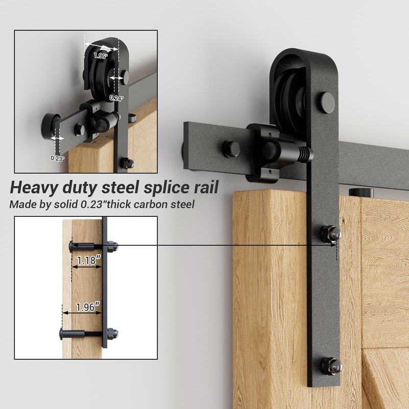 CCJH Barn Door Hardware Kit 4FT Sliding Track Heavy Duty