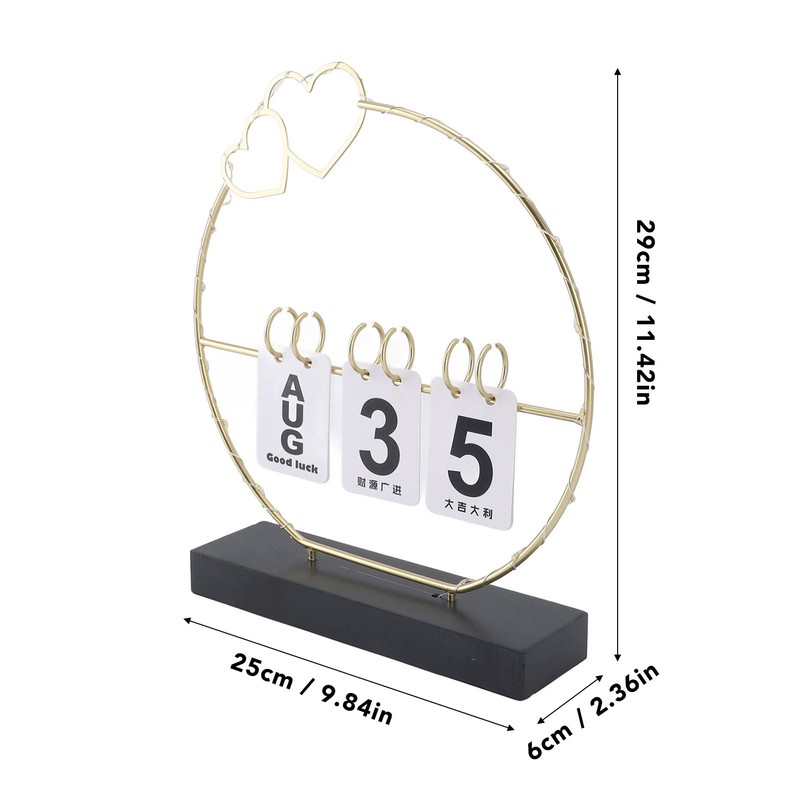 Perpetual Flip Calendar with LED Light Durable Construction Metal Art