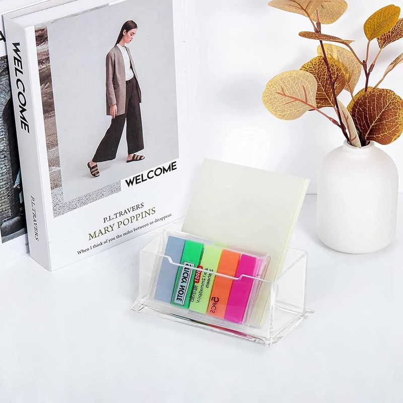 Uskerb Clear Acrylic Business Card Holder Stand - 2 Pack