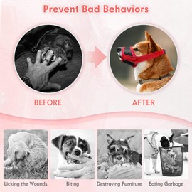 Adjustable Anti Bark Muzzle for Small Dogs - Breathable Mesh Soft Muzzle for Chihuahua (Red, XS)