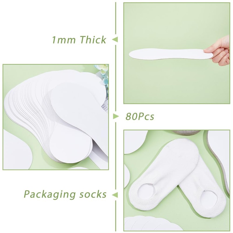 SUPERFINDINGS 80 Sheets Cardboard Socks Inserts Chipboard Cardboard for Socks