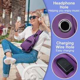 Redaica Sling Bag for Women Mens Crossbody Bag, Shoulder Bag Chest Bag Sling Backpack Travel Bag with USB Charging Port for Walking Hiking Camping Travel Sports Cycling