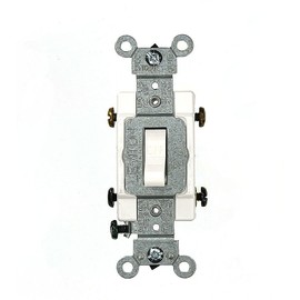 Leviton CSB2-20W 20 Amp, 120/277 Volt, Toggle Double-Pole AC Quiet Switch, Commercial Grade, Grounding, White