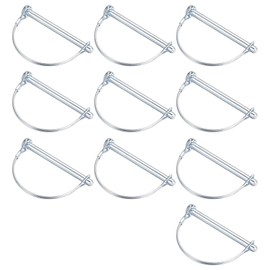 10 Pcs Lynch Pin, 6 mm X 65 mm Locking Pin, Pin Locks, D Shape Trailer Coupler Pins, Linch Pins, Wire Lock Pin, Suitable for Construction Sites, Machinery Manufacturing, and Automobile Repair