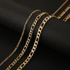 HZMAN 3mm Men Women 24K Real Gold Plated Figaro Chain