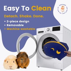 CAVYPOP Guinea Pig Hideout 2 Pack Rabbit Tunnel for Small Animals, Foldable, Machine Washable Easy to Clean Multiple Ways to Hide/Play/Sleep-Blue&Grey