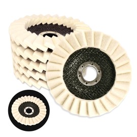 YYTECH Polierscheibe 125mm 5 Stück Filz Polierfächerscheibe Polierscheiben Schwabbelscheibe Filz Glanz Polier Scheibe für Winkelschleifer, zum Schleifen und Polieren von Lack, Holz, Plastik