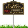 Private Property No Trespassing Sign, 12" x 8" No Soliciting