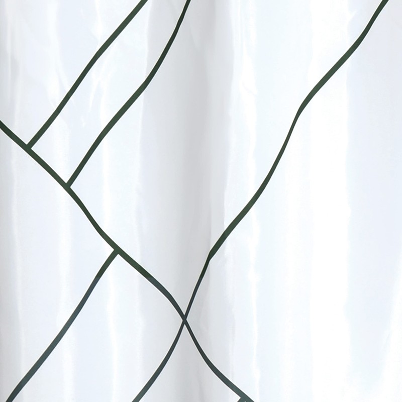 MSV Anti-Mould Shower Curtain - Anti-Bacterial, Washable, Waterproof, with 12