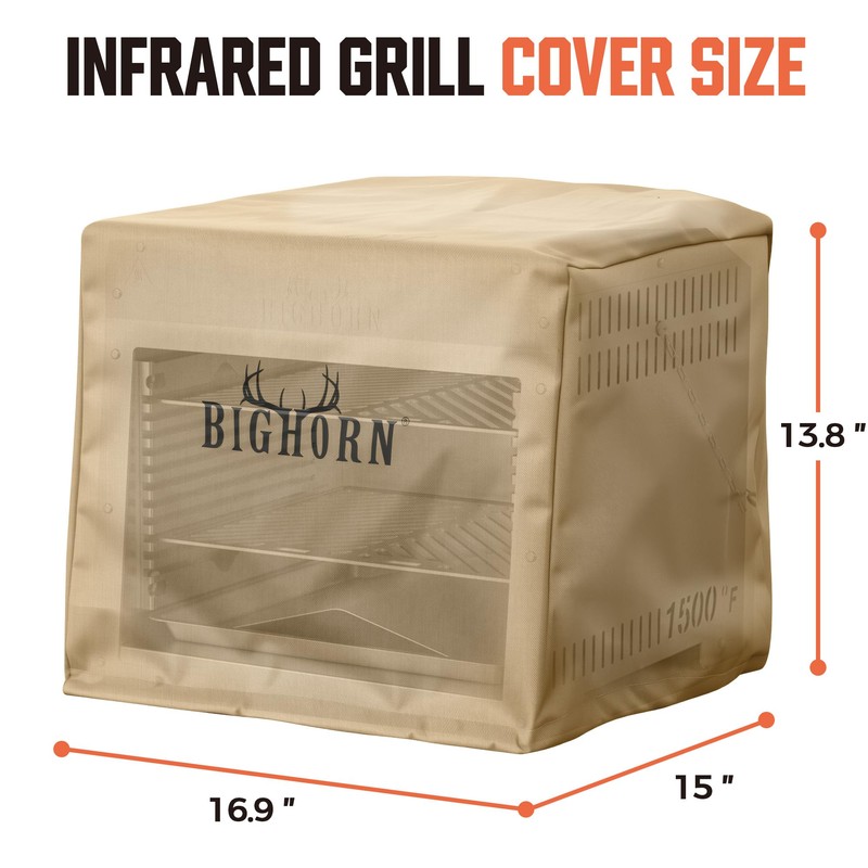 BIG HORN OUTDOORS Infrared Gas Grill Cover, Heavy-Duty Waterproof &