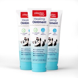 Playtex Baby Healing Ointment, 3 oz. Tube, 3-Pack, Dermatologist Tested, Fragrance Free, Hypoallergenic, Free of Dye, Parabens and Phthalates