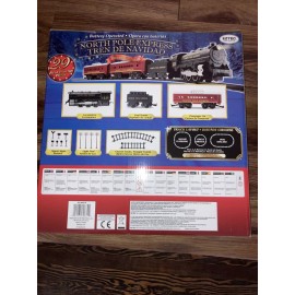 EZTEC NORTH POLE EXPRESS 29 PIECE CHRISTMAS RED TRAIN SET BATTERY OPERATED NEW