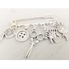 Knitting Charm Brooch, gift for knitter