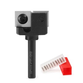 HOZLY Face Milling Cutter 6 mm Shank with 10 Interchangeable Carbide Blades (12 x 12 x 1.5 mm), 2 Flutes CNC Face Cutter 25.4 mm Diameter, 6 mm Face Milling Cutter Router Cutter Flat Cutter Surface