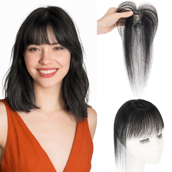 Hairro Wispy Bangs Clips in Real Human Hair, 3D 360°