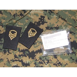 *US Military GI genuine army shoulder marks SSGT womens black gold dress