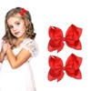 3 Inch Red Hair Bow Clips for Girls - Set