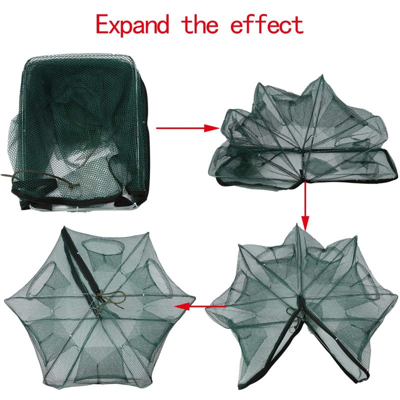 Portable Folded Fishing Net Fish Shrimp Minnow Crayfish Crab Baits