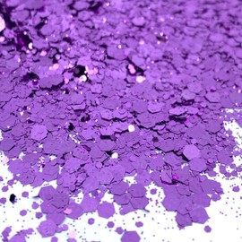 Lavender Chunky Glitter Mix, Nail Glitter, Lip Gloss Glitter, Resin for tumblers Nail Art Crafts and is Solvent Resistant (2oz)