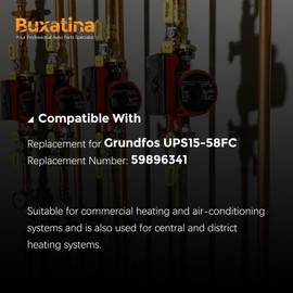 Buxatina 115V 17GPM Three-Speed Circulator Pump Replacement for Grundfos UPS15-58FC (UPS 15-58 FC) Nonsubmersible Circulation Pump 1/25HP Replace# 59896341