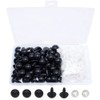 ARTCXC 50Pcs 15mm Black Solid Plastic Safety Eyes Craft Eyes