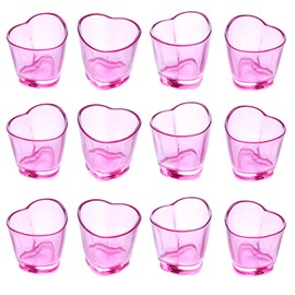 Jaepsing Shot Glasses, 1.5oz Heart Shaped Shot Glasses Set of 12/Soju Shot Glasses/Cute Shot Glasses/Bulk Shot Glasses/Tequila Shot Glasses/Pink Shot Glasses