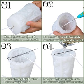 Irregular Geometric Wave Cylindrical Candle Molds Silicone Molds Twisted Spiricle Cylinder Shape Resin Molds Silicone 3D Spiral Carved Pillar Epoxy Resin Molds for Home Room Decor Craft Supplies