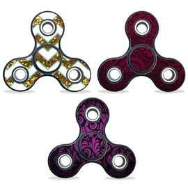 3 Pack of MightySkins Vinyl Decal Skins Compatible with Fidget Spinner Set 26 | Protective Sticker Wrap for Three-Bladed Fidget Toy Fydget | Easy to Apply Cover | Low Grip Adhesive Removes Clean