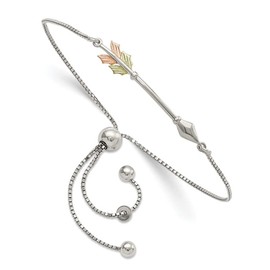 Auriga Fine Jewelry 925 Sterling Silver 12K Gold Accents Arrow Adjustable Bracelet