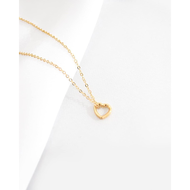 Collar de Corazón en Chapa de Oro 22K para Mujer,