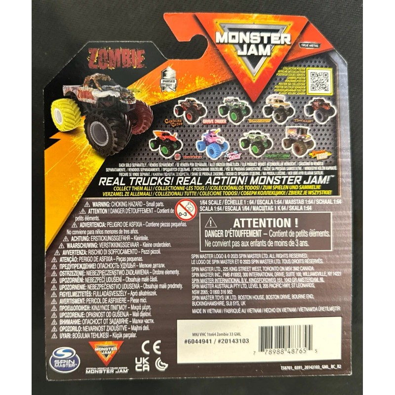 Spin Master Monster Jam Zombie 1:64 Diecast Monster Truck Series