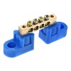 sourcing map Terminals Earth Rail Screw Block Barrier Brass 4