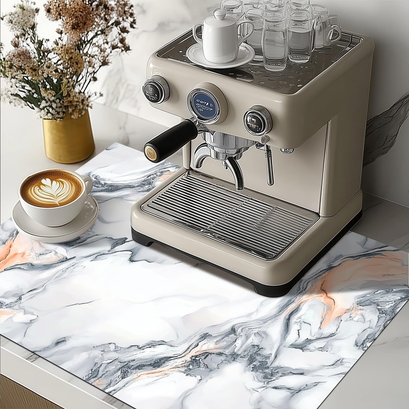 HOMETITUTE Stove Top Cover Diatomite Mat 28x20 Inch Marble Stovetop