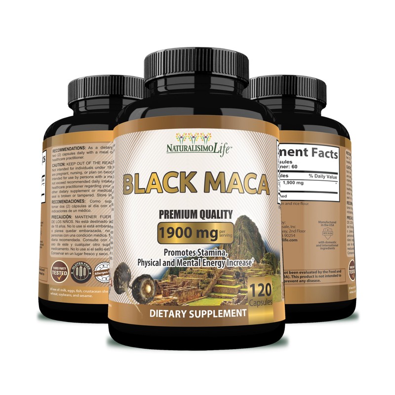 Organic Black Maca 1,900 mg per Serving Natural Energy Booster