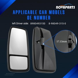 NOVAPARTS Left Driver Side Door Mirror 8980493150 for 2007-2023 ISUZU NPR NPR-HD NPR-XD NQR NRR Outside View Door Mirror