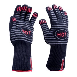 2er Set culinario Grillhandschuhe/Backhandschuhe, Profi Topflappen, bis 250 °C hitzebeständig, mit extra langem 11 cm Bund