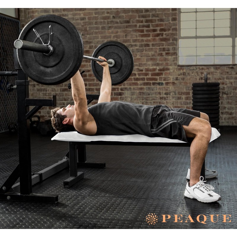 PEAQUE Fitness Towel with Zip Pocket, Microfibre with Terry Cloth