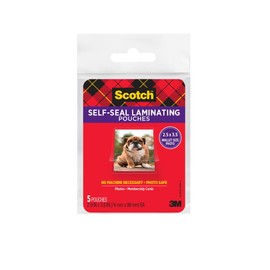 Scotch Self-Sealing Laminating Pouches, Gloss Finish, Wallet Size, 5-Pouches - 6 Pack (PL903G)