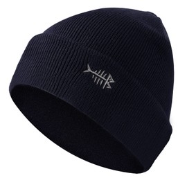 BASSDASH Winter Stretchy Knit Beanie Hats Soft Warm for Men Women Lightweight Stylish Unisex Cuffed Beanies Dark Blue