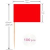 100 Pcs Red Flag Blank Toothpick Flag Small Mini Labeling