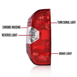 CHEDA Red Tail Lamp Replacement Compatible with 2014 2015 2016 2017 2018 2019 2020 2021 Toyota Tundra Pickup Truck Left