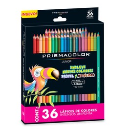 Prismacolor - Lápices de Colores Junior, Colores Pastel y Metálicos, 36 Piezas, 4.0mm, No Tóxicos