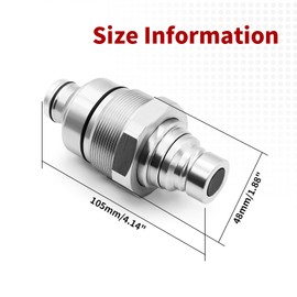 Nakkaa 7246799 Hydraulic Male Flat Face Quick Connect Coupler AT406474 Compatible with J-Deere 318E 319E 320E 323E Bob-c-at 753 763 773 863 864 883 A220 A300 A770 S130 S150 S160 T140 T180 T190
