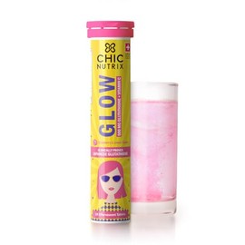 Chicnutrix Glow - Reduced Glutathione 500mg (OPITAC™) & Vitamin C for antioxidant support and detoxification, non-GMO & Vegan - 20 tablets (Strawberry – Lemon flavour)