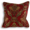 Shiraz Square Cushion Cover - Burgundy Red - Embroidered Damask